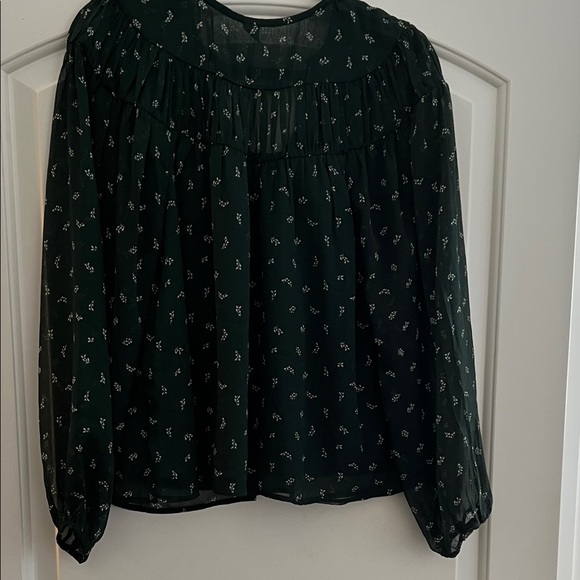 Old Navy Dark Green Floral Blouse - Picture 4 of 5